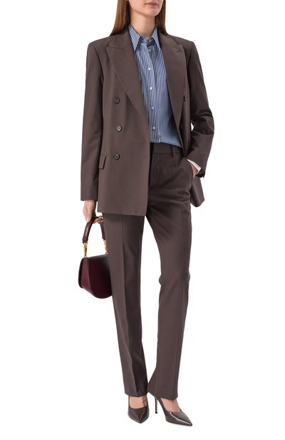 Женская рубашка из хлопка и шелка BRUNELLO CUCINELLI, арт. MA794NM116