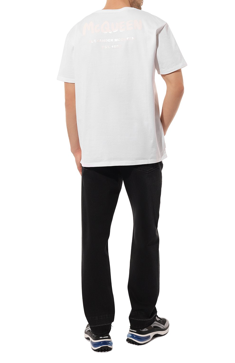 Хлопковая футболка ALEXANDER MCQUEEN белого цвета по цене 43150 руб., арт. 666626/QTZ7B0900, фото 2 Хлопковая футболка ALEXANDER MCQUEEN, арт. 666626/QTZ7B0900, фото 2