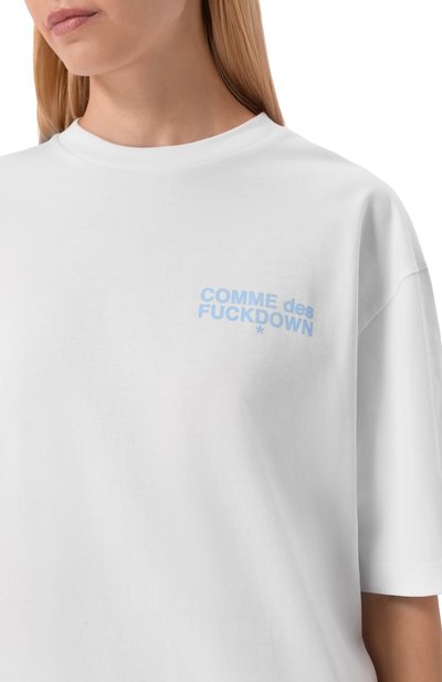 Хлопковая футболка COMME DES FUCKDOWN белого цвета по цене 8410 руб., арт. CFABW01669, фото 5 Хлопковая футболка COMME DES FUCKDOWN, арт. CFABW01669, фото 5