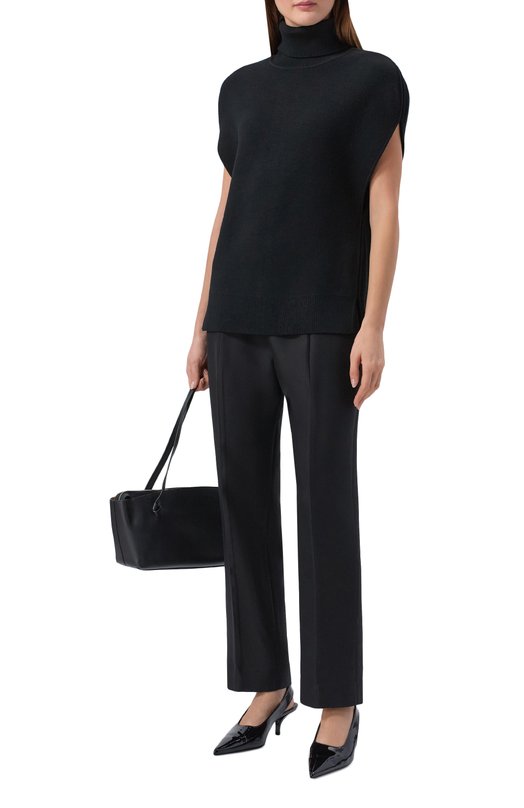 Брюки из шерсти и шелка TOTEME 261-WRB0377-FB0567 Чёрный  261-WRB0377-FB0567 Фото 2