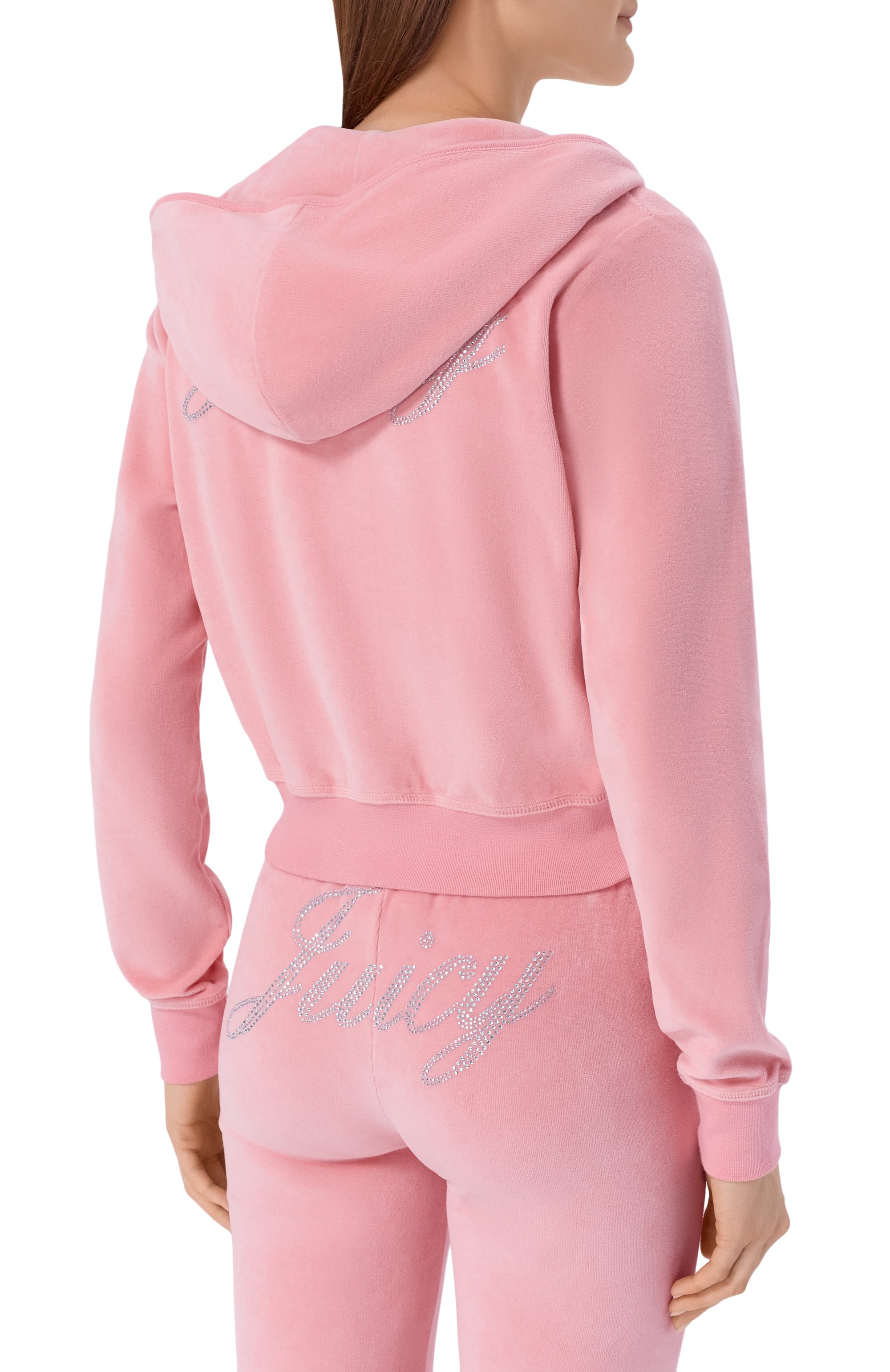 Хлопковая толстовка SPORTY AND RICH, арт. CA046716689PI07/JUICY SCRIPT VEL0UR ZIP H00DIE, фото 4