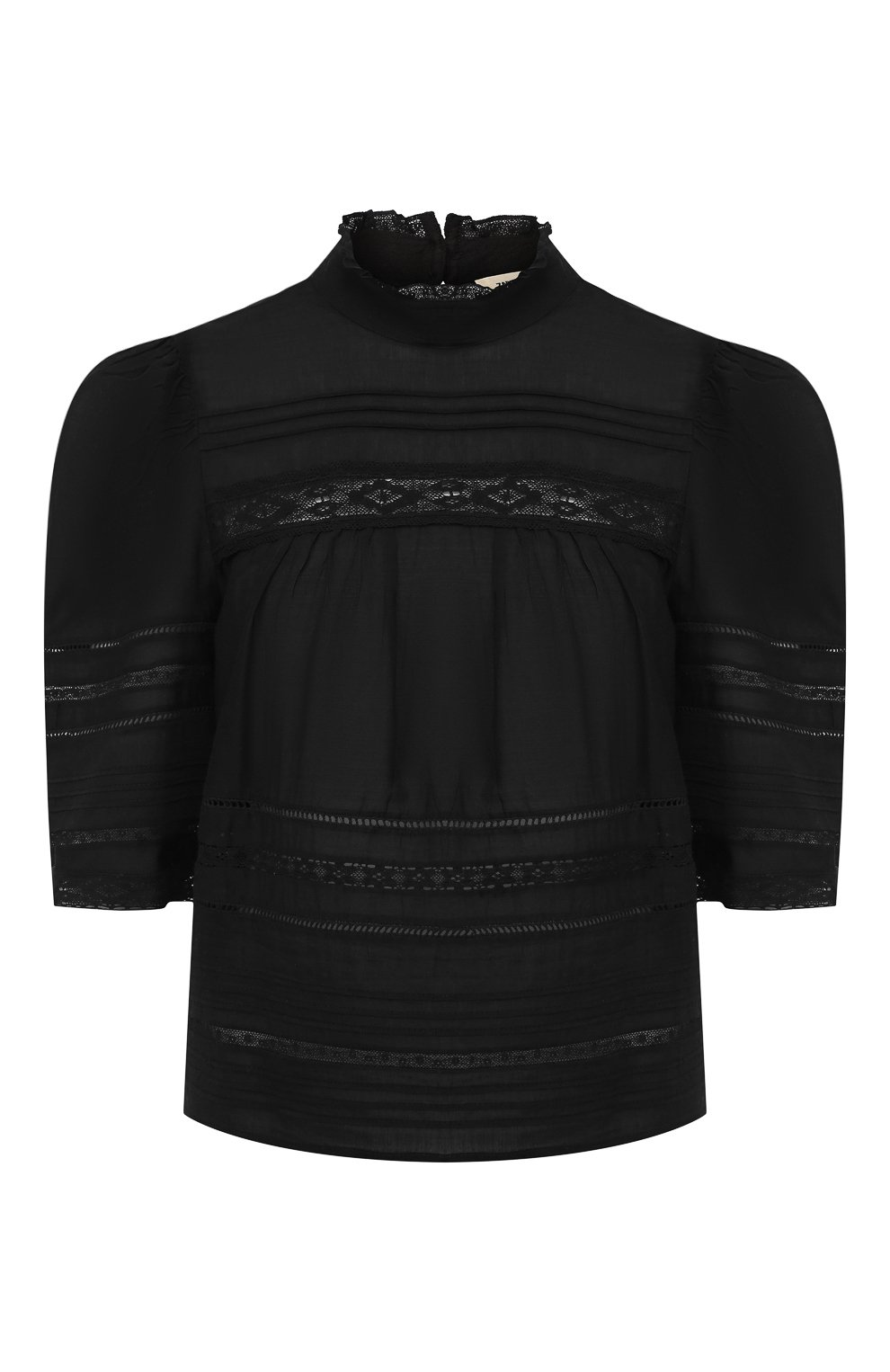 Хлопковая блузка ZADIG AND VOLTAIRE черного цвета по цене 24800 руб., арт. SHCA3502F, фото 1 Хлопковая блузка ZADIG AND VOLTAIRE, арт. SHCA3502F, фото 1