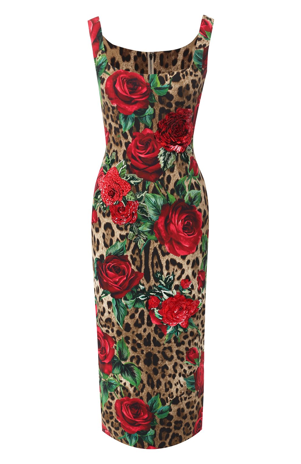 Платье из вискозы DOLCE & GABBANA леопардового цвета по цене 464000 руб., арт. F6B4ZZ/FSRKK, фото 1 Платье из вискозы DOLCE & GABBANA, арт. F6B4ZZ/FSRKK, фото 1