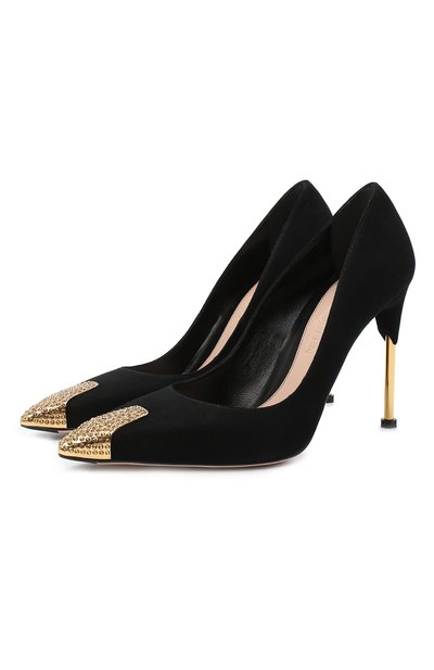 Замшевые туфли ALEXANDER MCQUEEN черного цвета по цене 83400 руб., арт. 633501/WHR73, фото 1 Замшевые туфли ALEXANDER MCQUEEN, арт. 633501/WHR73, фото 1