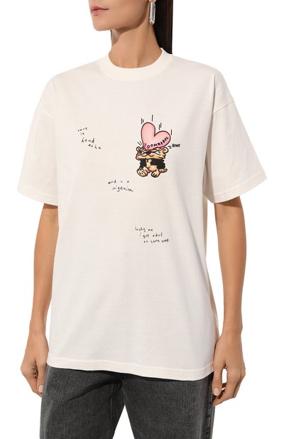 Хлопковая футболка DOMREBEL молочного цвета по цене 15400 руб., арт. MIGRAINE/T-SHIRT, фото 3 Хлопковая футболка DOMREBEL, арт. MIGRAINE/T-SHIRT, фото 3