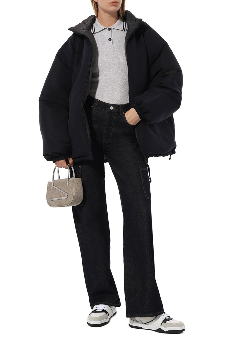 Женский пуховик ACNE STUDIOS темно-синего цвета, арт. FN MN 0UTW000790838 | Фото 2 (Рукава: Длинные; Стили: Спорт-шик; Длина (верхняя одежда): До середины бедра; Кросс-КТ: Пуховик)