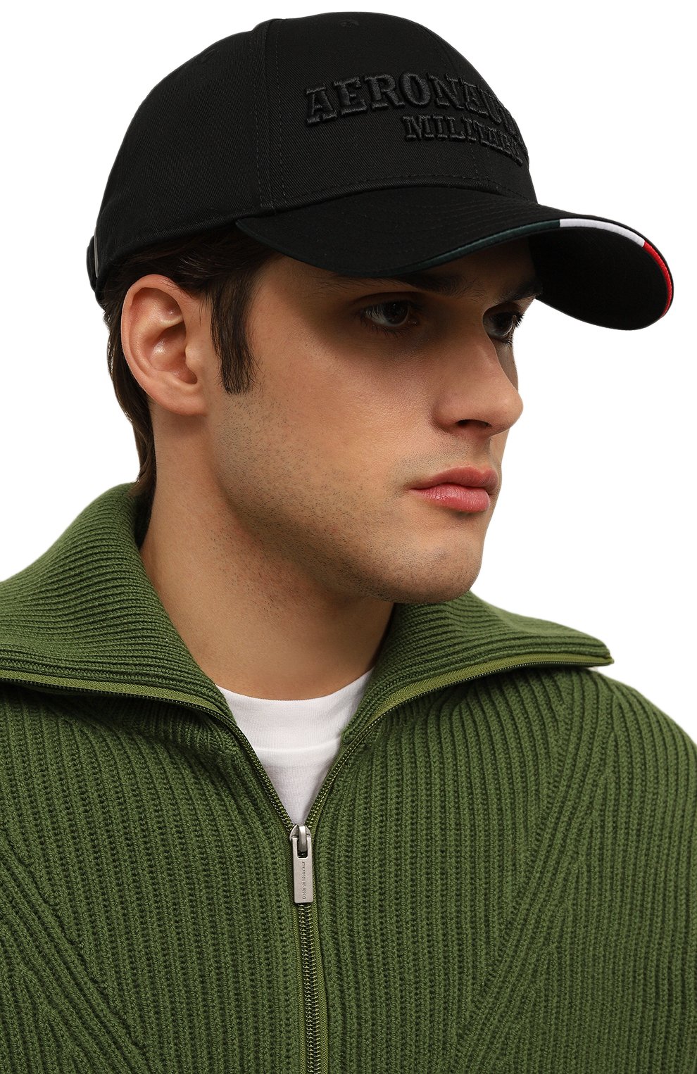 Хлопковая бейсболка AERONAUTICA MILITARE черного цвета по цене 6995 руб., арт. HA1115CT3049, фото 2 Хлопковая бейсболка AERONAUTICA MILITARE, арт. HA1115CT3049, фото 2
