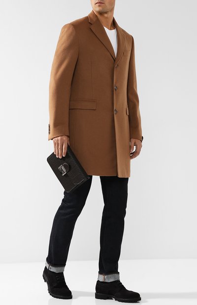 Кожаная борсетка с отделкой из кожи крокодила ZEGNA, арт. C1327E-PC0/AMIS, фото 2