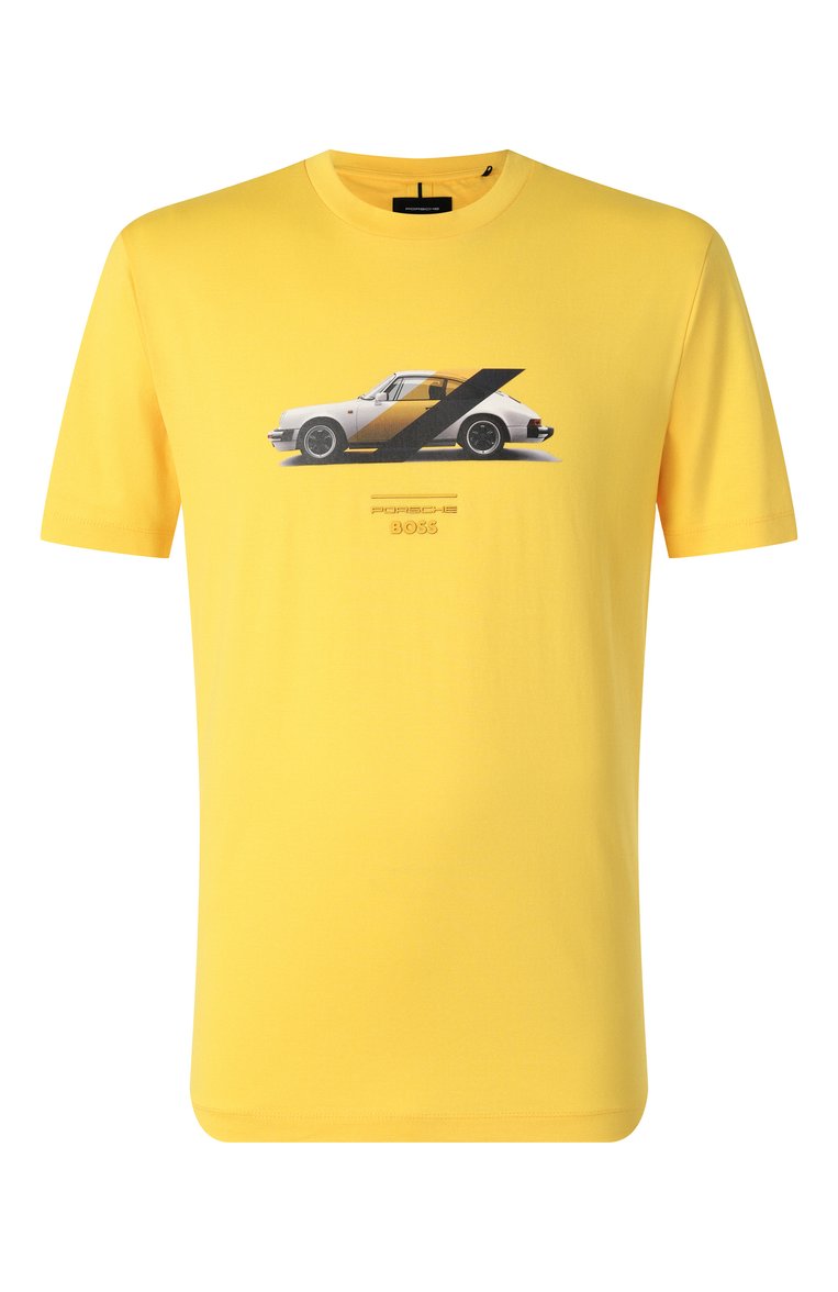 Мужская хлопковая футболка boss x porsche BOSS желтого цвета, арт. 50531455 | Фото 1 (Длина (для топов): Стандартные; Материал внешний: Хлопок; Рукава: Короткие; Принт: С принтом; Стили: Кэжуэл; Мужское Кросс-КТ: Футболка-одежда; Кросс-КТ: Джерси; Автоматизация состава: Проставлено; Детали: Декор; Автоматизация ТО: Проставлено)