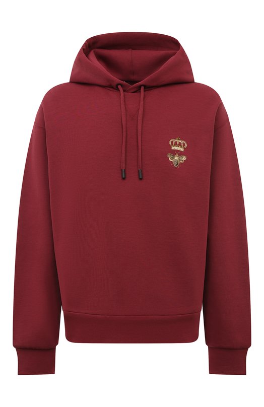 Хлопковое худи Dolce & Gabbana G9ACJZ/HU7H9 Бордовый G9ACJZ/HU7H9