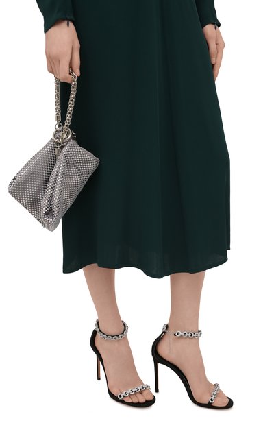 Текстильные босоножки love link 105 AQUAZZURA черного цвета по цене 121000 руб., арт. LLKHIGS0-GR0-000, фото 3 Текстильные босоножки love link 105 AQUAZZURA, арт. LLKHIGS0-GR0-000, фото 3