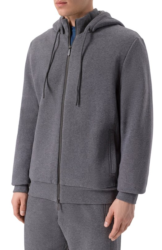 Хлопковый кардиган Zimmerli 1364-43708 Серый  1364-43708 Фото 3