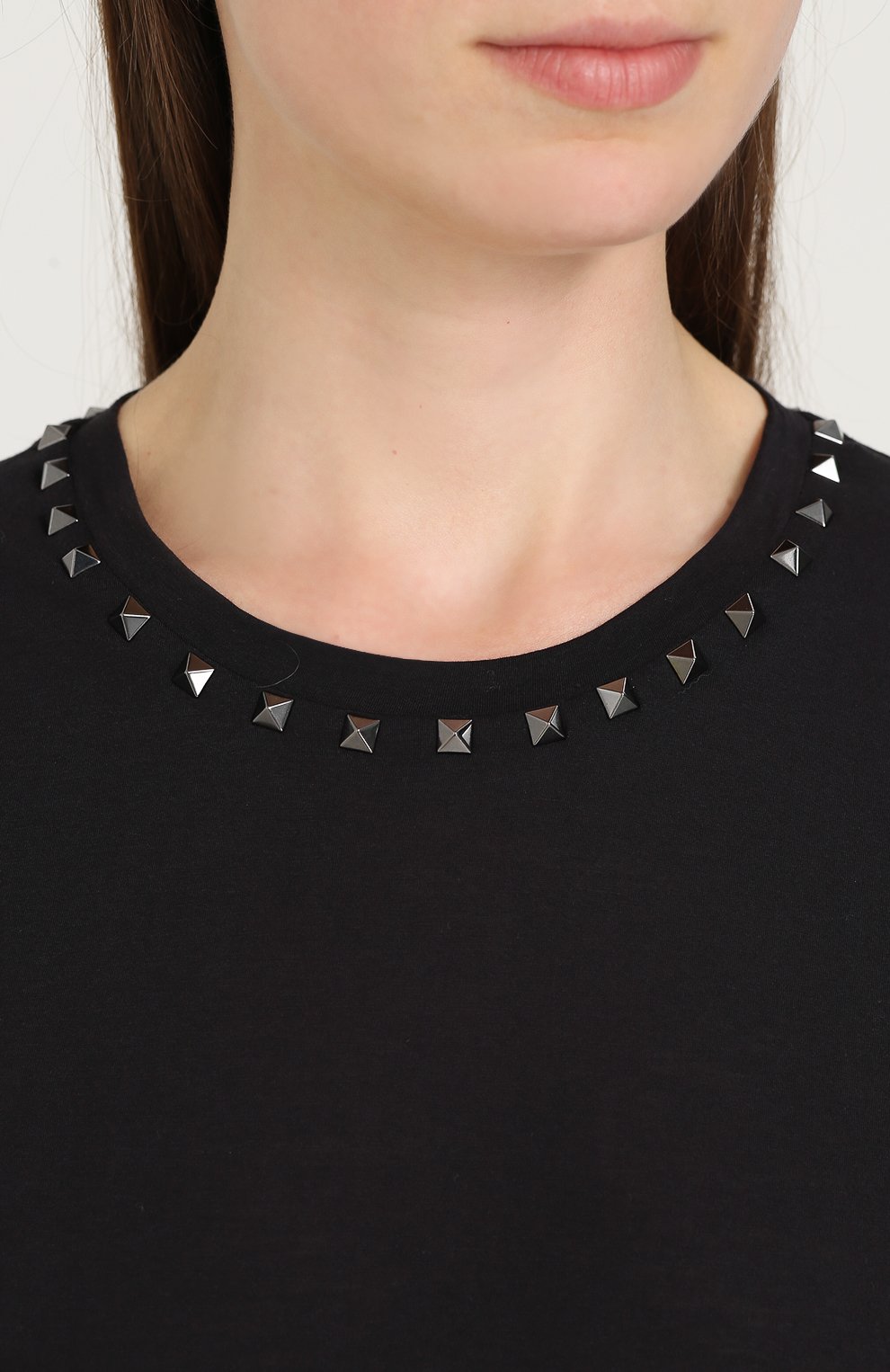 Футболка прямого кроя с шипами VALENTINO, арт. NB3MG03A/2QK, фото 5