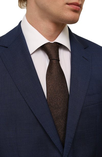 Шелковый галстук KITON коричневого цвета по цене 29500 руб., арт. UCRVKPC07H59, фото 2 Шелковый галстук KITON, арт. UCRVKPC07H59, фото 2