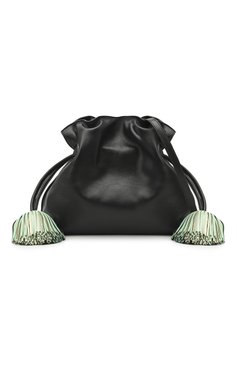 Женский клатч flamenco LOEWE черного цвета, арт. A411FC1X17 | Фото 6 (Ремень/цепочка: На ремешке; Материал: Натуральная кожа; Женское Кросс-КТ: Клатч-клатчи; Размер: medium)