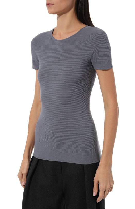 Топ из вискозы Giorgio Armani 8NAM32/AM05Z Голубой  8NAM32/AM05Z Фото 3