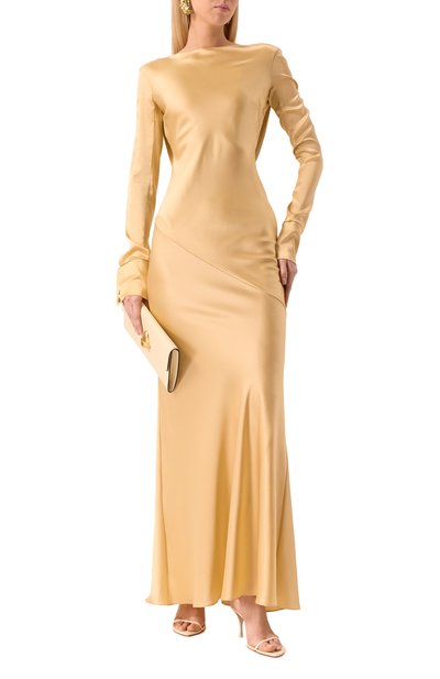 Атласное платье LOUVE бежевого цвета по цене 165000 руб., арт. 24-1-06-01-06, фото 2 Атласное платье LOUVE, арт. 24-1-06-01-06, фото 2