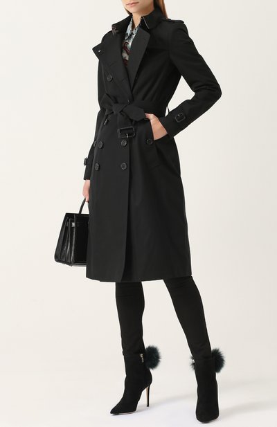 Хлопковый двубортный тренч с поясом BURBERRY, арт. 4013324, фото 2