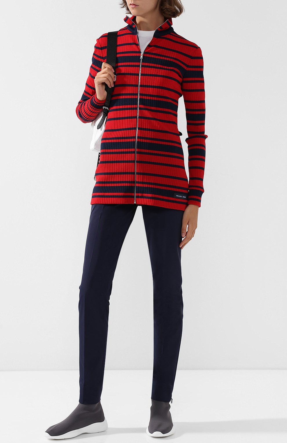 Кардиган на молнии с воротником-стойкой PRADA, арт. 36002-1R1T-F0008, фото 2