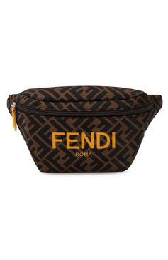 Детская поясная сумка FENDI коричневого цвета, арт. 7VB011/AKPV | Фото 1 (Материал: Текстиль; Нос: Не проставлено; Материал сплава: Проставлено)