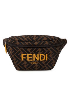 Детская поясная сумка FENDI коричневого цвета, арт. 7VB011/AKPV | Фото 1 (Материал сплава: Проставлено; Нос: Не проставлено; Материал: Текстиль)