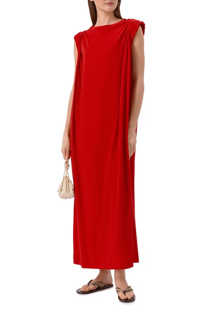 Хлопковое платье DRIES VAN NOTEN красного цвета по цене 61800 руб., арт. 011131/3606, фото 2 Хлопковое платье DRIES VAN NOTEN, арт. 011131/3606, фото 2