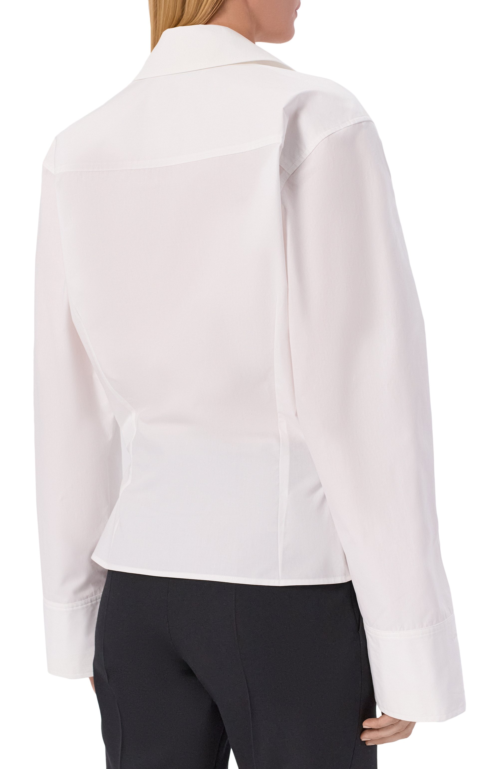 Хлопковая рубашка THE ATTICO белого цвета по цене 64150 руб., арт. 260WCH00045/CCC052AA, фото 4 Хлопковая рубашка THE ATTICO, арт. 260WCH00045/CCC052AA, фото 4