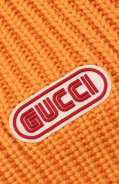 Шерстяная шапка фактурной вязки с логотипом бренда GUCCI, арт. 519750/4G206, фото 3