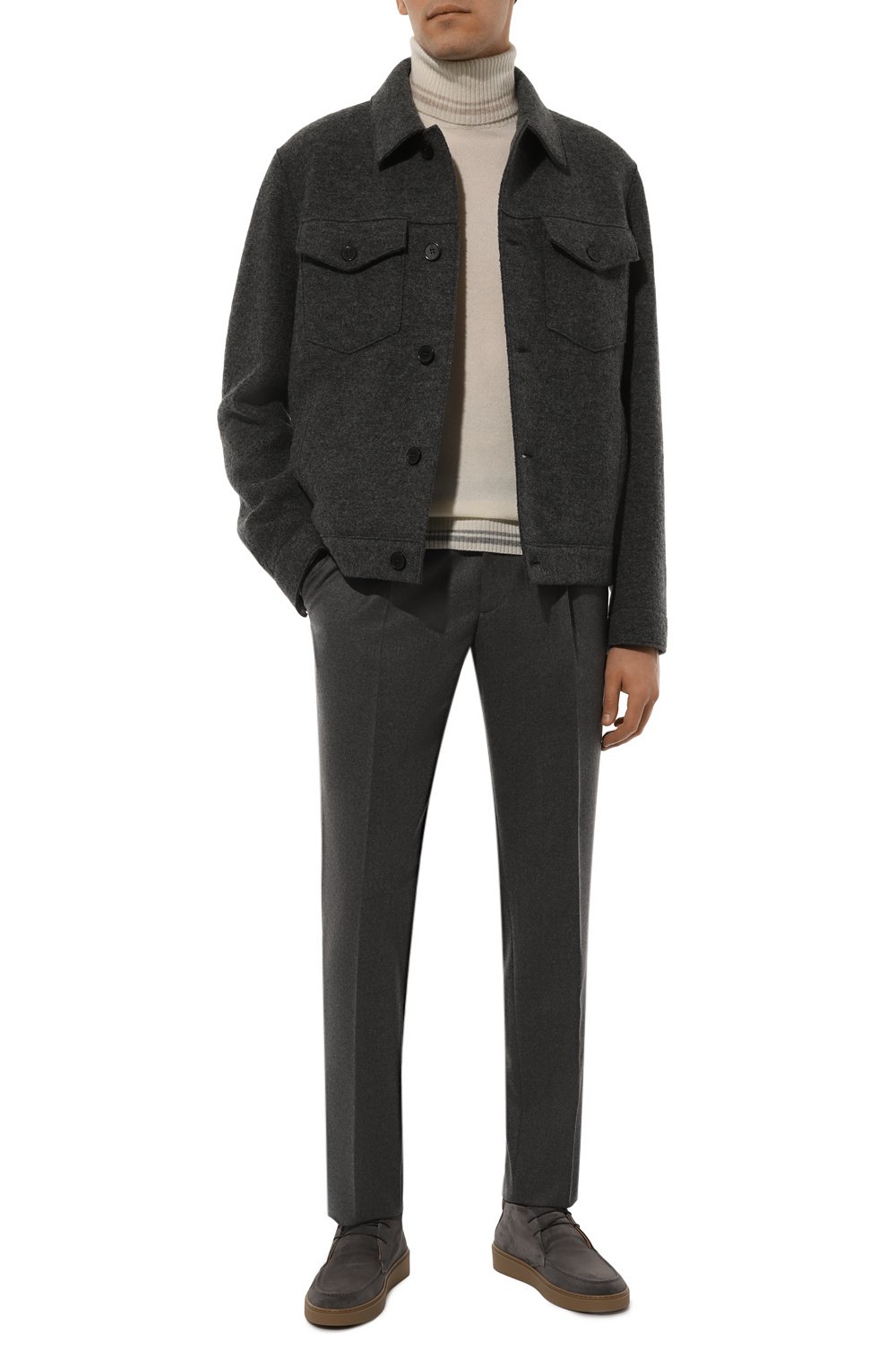 Шерстяные брюки L.B.M. 1911 темно-серого цвета по цене 43450 руб., арт. 8446/34518, фото 2 Шерстяные брюки L.B.M. 1911, арт. 8446/34518, фото 2