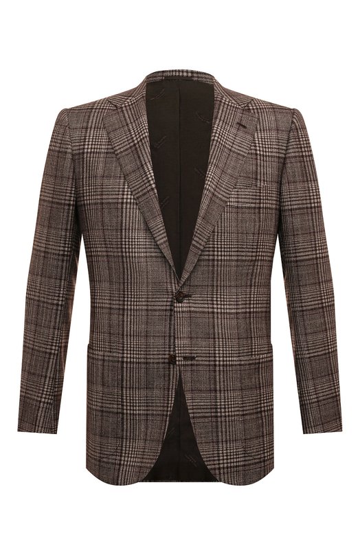 Пиджак из шерсти и кашемира Kiton UG81K0124E22 Коричневый UG81K0124E22