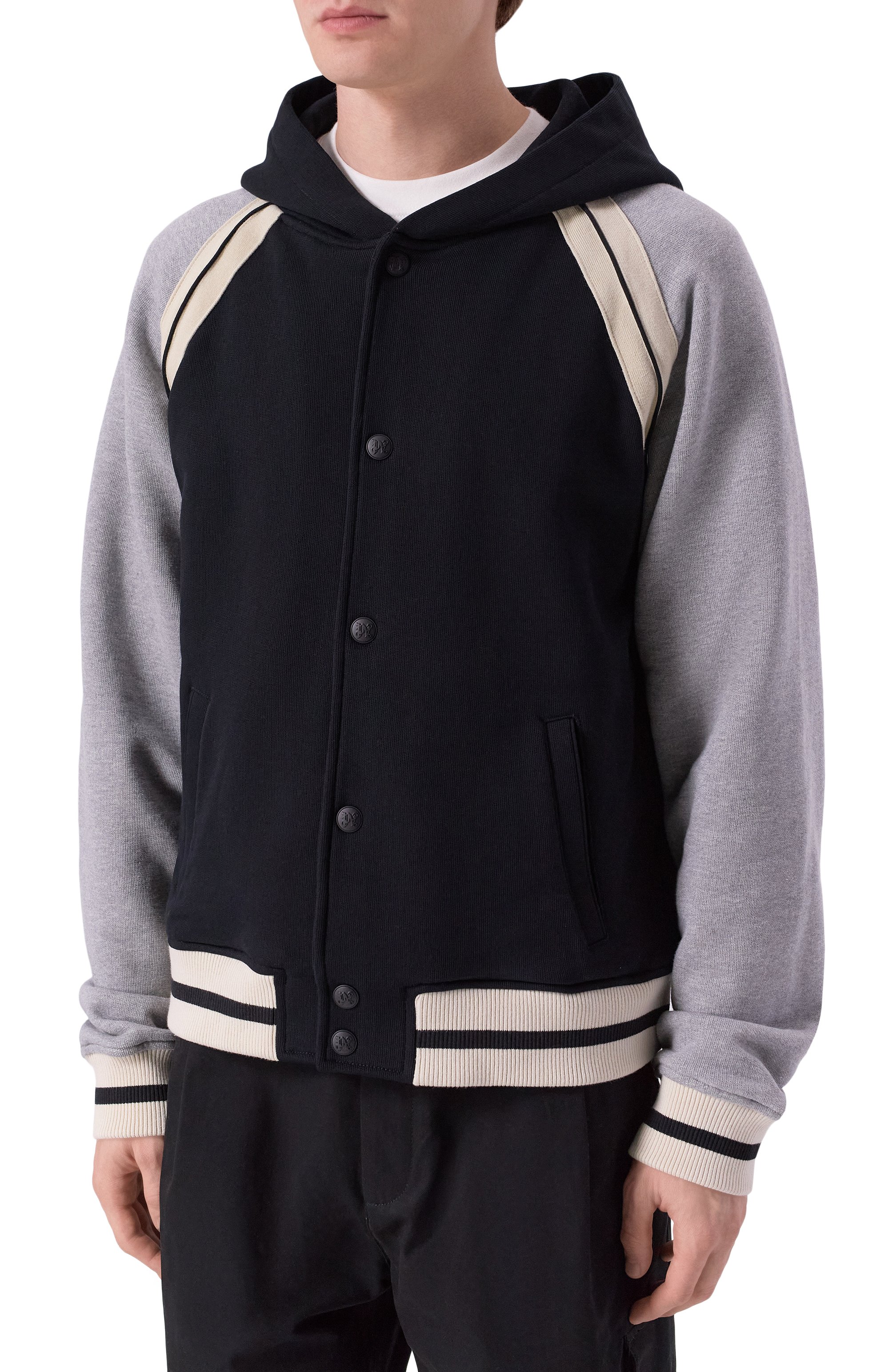 Хлопковый бомбер PALM ANGELS черного цвета по цене 77950 руб., арт. PMEK013F25FLE001, фото 3 Хлопковый бомбер PALM ANGELS, арт. PMEK013F25FLE001, фото 3