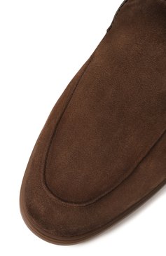 Мужские замшевые лоферы SANTONI темно-коричневого цвета, арт. MGAG18829TGRSEAA | Фото 7 (Нос: Не проставлено; Материал внутренний: Натуральная кожа; Материал внешний: Натуральная кожа, Замша; Материал сплава: Проставлено; Стили: Кэжуэл)