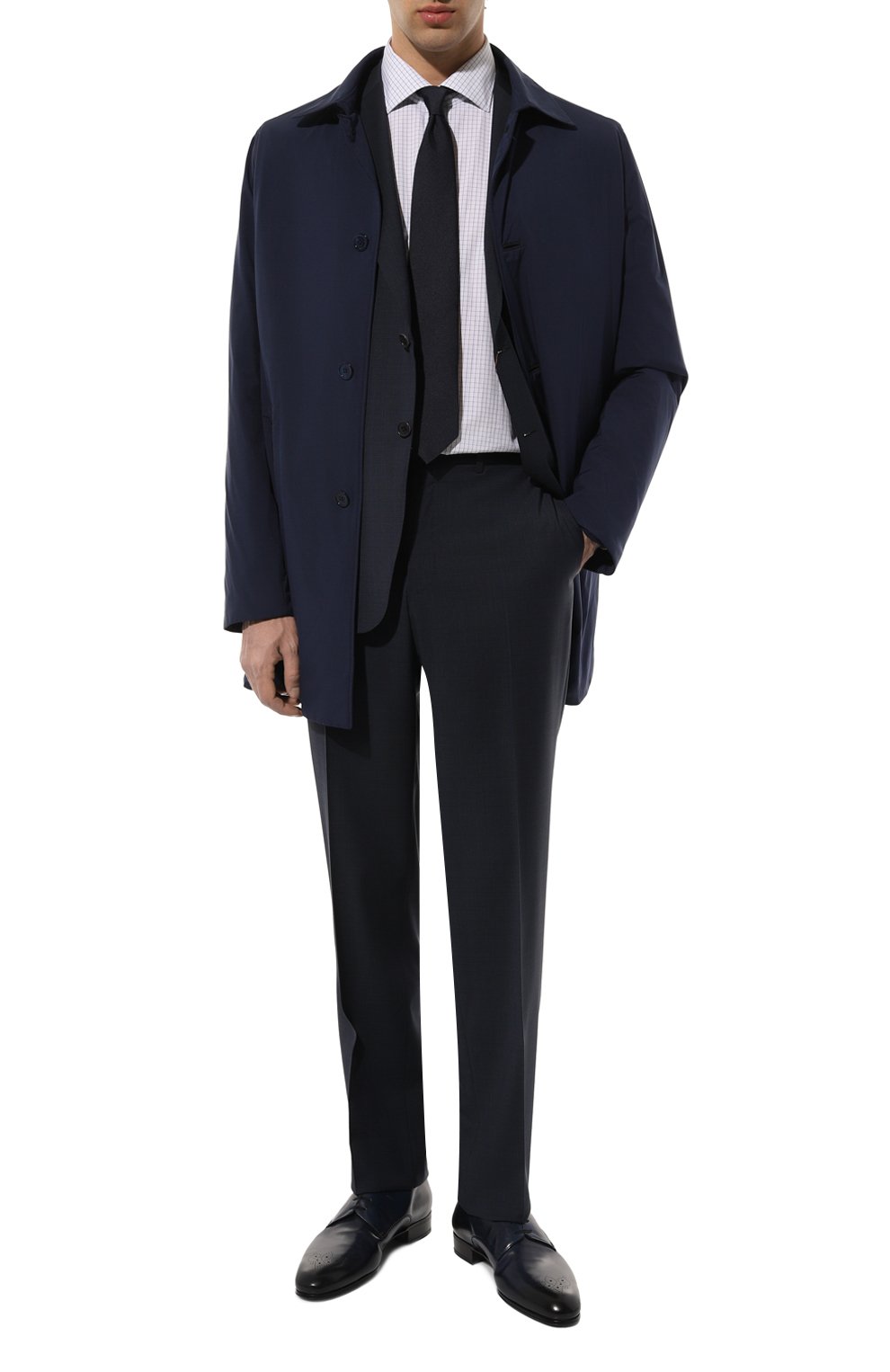 Кожаные дерби ARTIOLI темно-синего цвета по цене 175500 руб., арт. 6S519/BIS/BUFFERED CALF, фото 2 Кожаные дерби ARTIOLI, арт. 6S519/BIS/BUFFERED CALF, фото 2