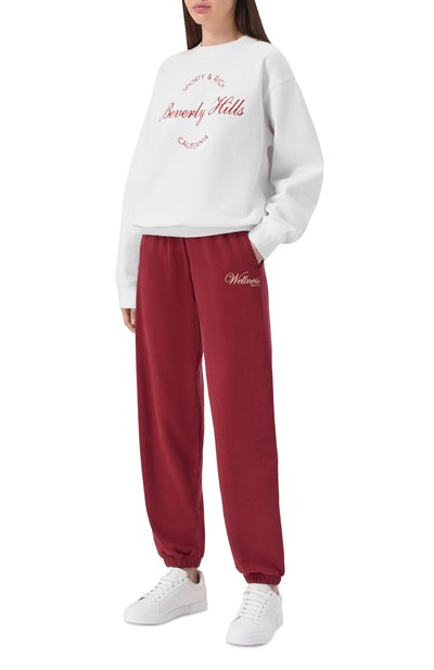 Хлопковый свитшот SPORTY AND RICH белого цвета по цене 25750 руб., арт. ST07164257WH01, фото 2 Хлопковый свитшот SPORTY AND RICH, арт. ST07164257WH01, фото 2