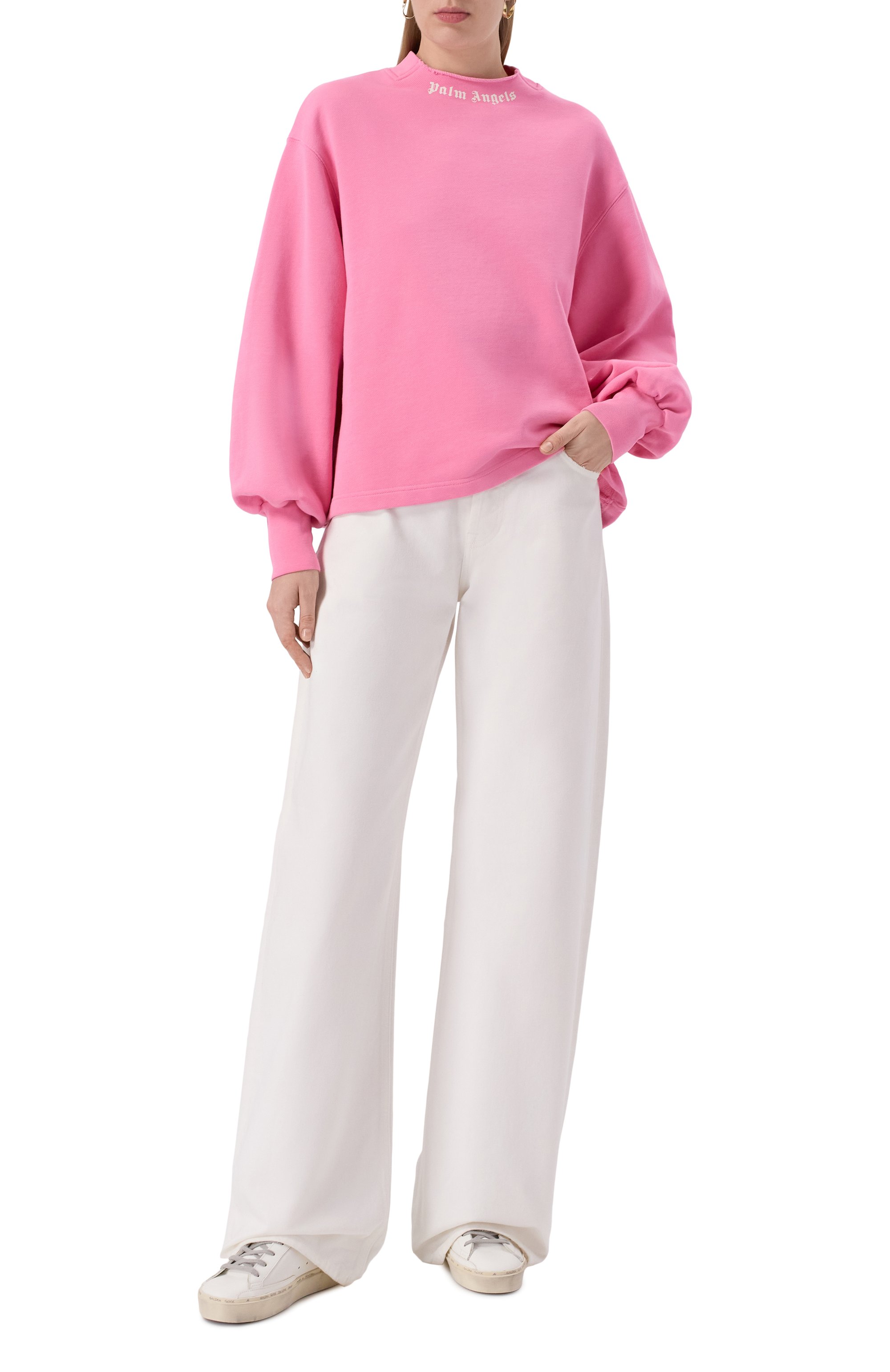 Хлопковый свитшот PALM ANGELS, арт. PWBA05EF25FLE001, фото 2