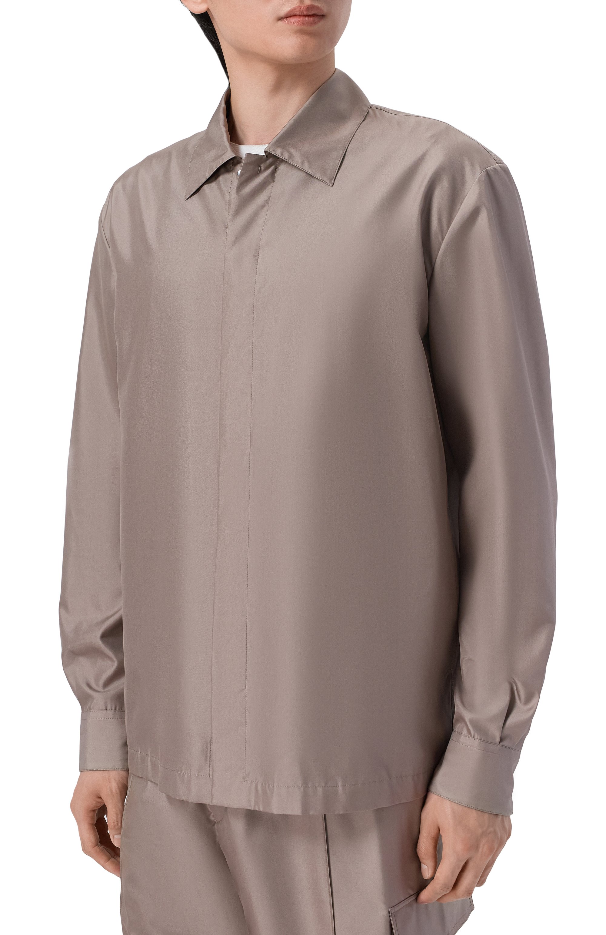 Шелковая куртка-рубашка MVST темно-бежевого цвета по цене 172000 руб., арт. M26.2PM.B007/F020, фото 3 Шелковая куртка-рубашка MVST, арт. M26.2PM.B007/F020, фото 3