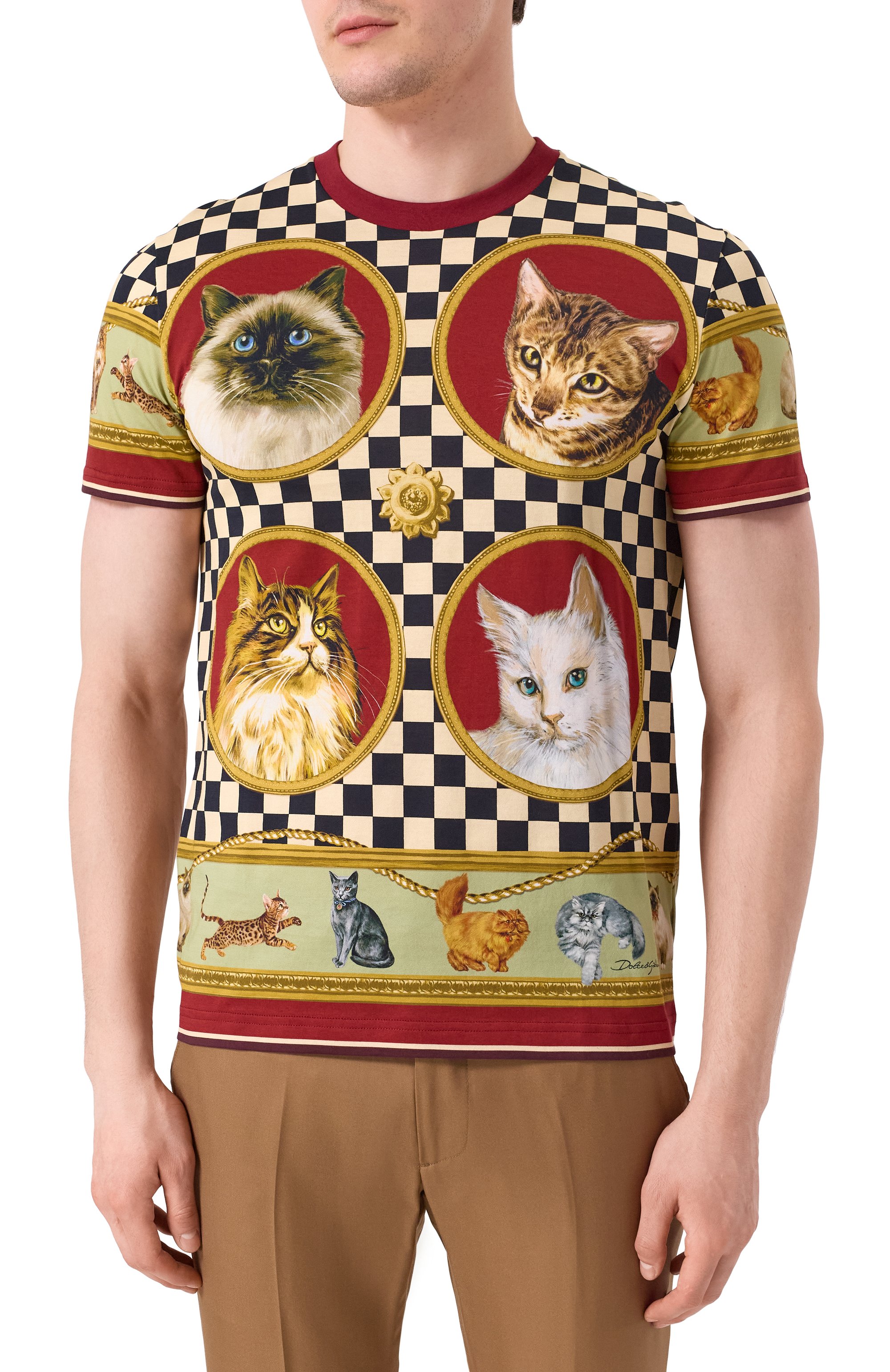 Хлопковая футболка DOLCE & GABBANA разноцветного цвета по цене 95050 руб., арт. G8RN8T/II7GZ, фото 3 Хлопковая футболка DOLCE & GABBANA, арт. G8RN8T/II7GZ, фото 3