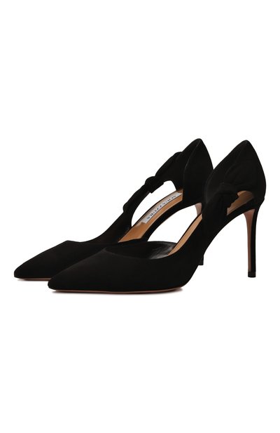 Женские замшевые туфли very bow tie 85 AQUAZZURA, арт. VBTMIDP0-SUE-000