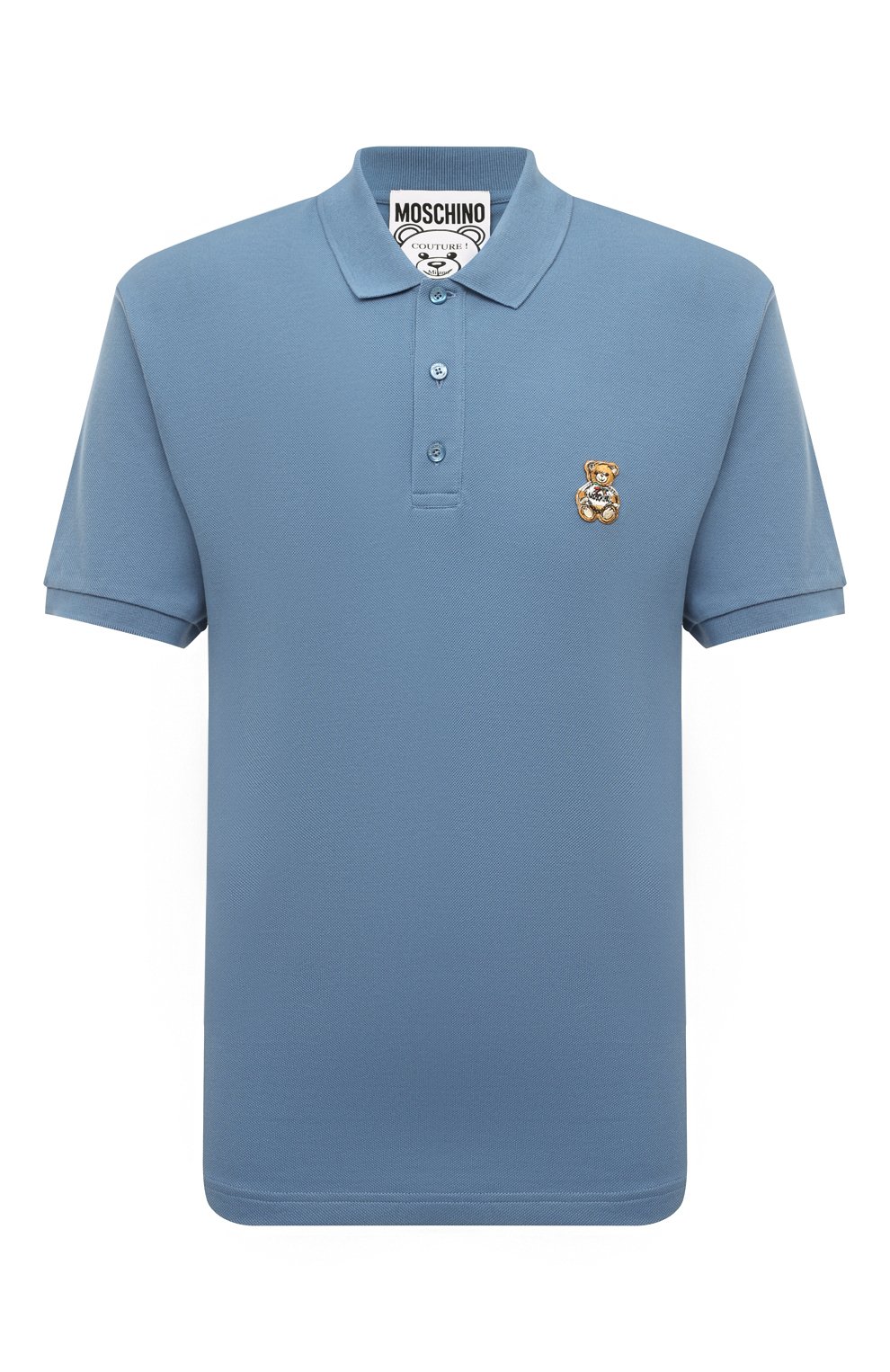 Хлопковое поло MOSCHINO голубого цвета по цене 18700 руб., арт. A1603/7042, фото 1 Хлопковое поло MOSCHINO, арт. A1603/7042, фото 1