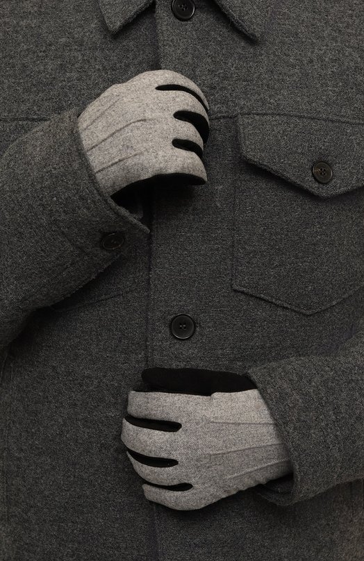 Комбинированные перчатки Corneliani 94Q321-9420594 Серый  94Q321-9420594 Фото 2