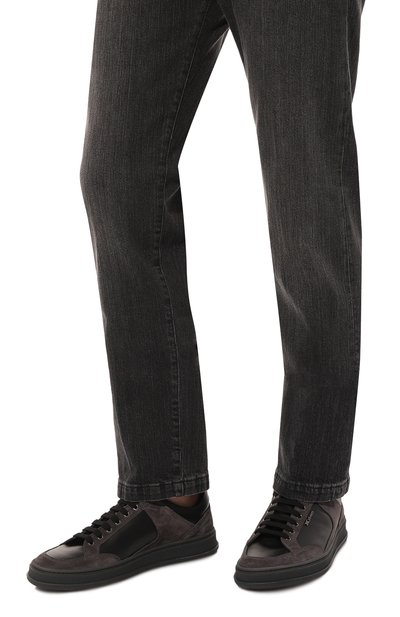 Кожаные кеды KITON, арт. USSA204N0110509, фото 3