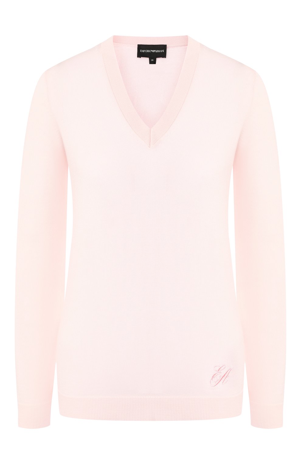 Шерстяной пуловер EMPORIO ARMANI розового цвета по цене 25900 руб., арт. 3G2MY2/2M8CZ, фото 1 Шерстяной пуловер EMPORIO ARMANI, арт. 3G2MY2/2M8CZ, фото 1