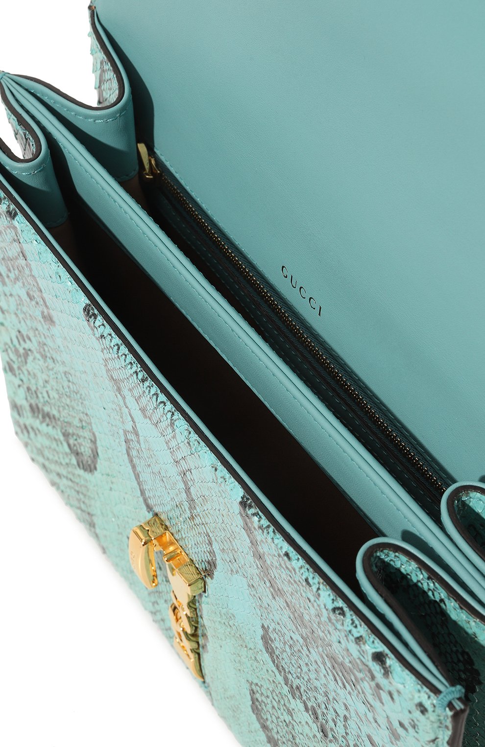 Сумка sylvie 1969 small из кожи питона GUCCI, арт. 602781 LU30G, фото 5