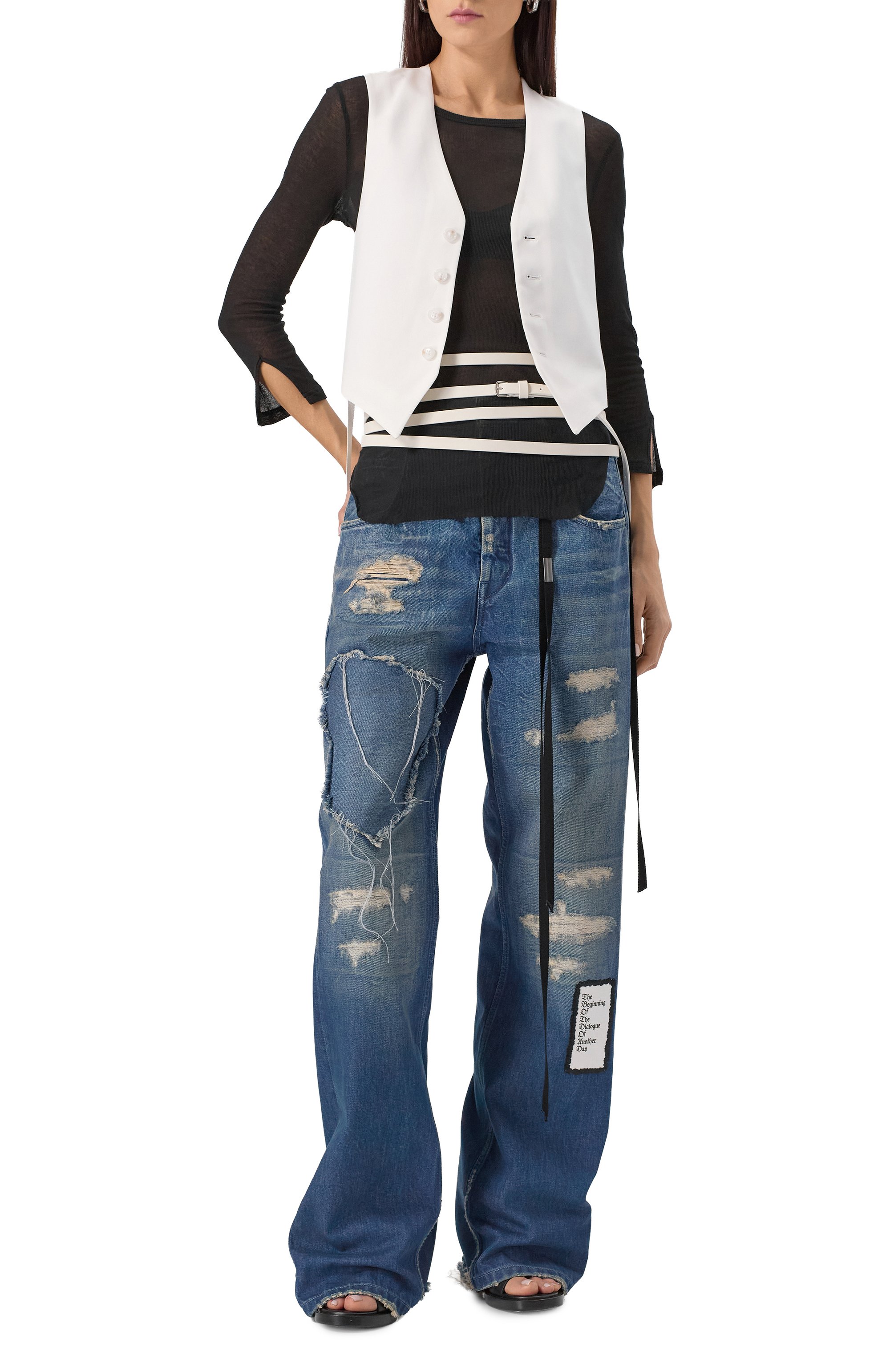 Хлопковый лонгслив ANN DEMEULEMEESTER, арт. B0012885/FA434, фото 2