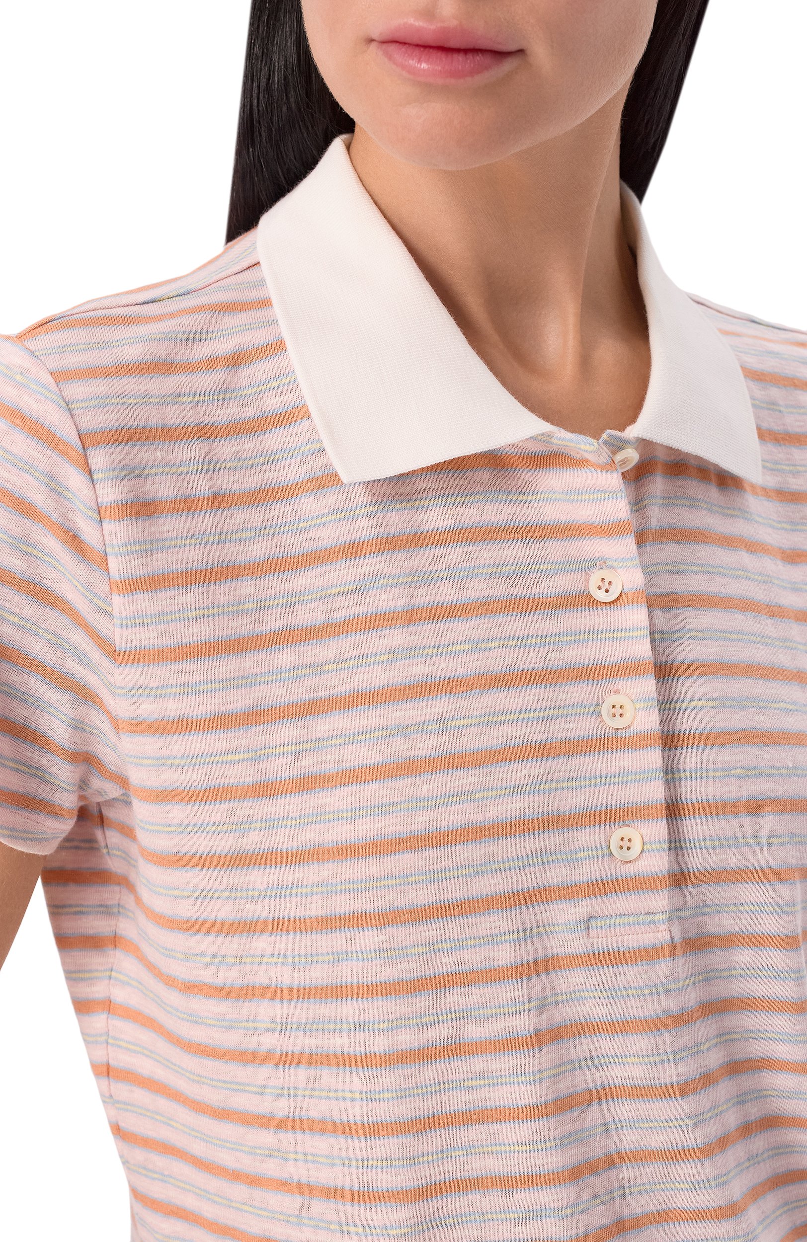 Льняное поло FRAME DENIM, арт. WE26JKT016/THE STRIPED S/S P0L0, фото 5