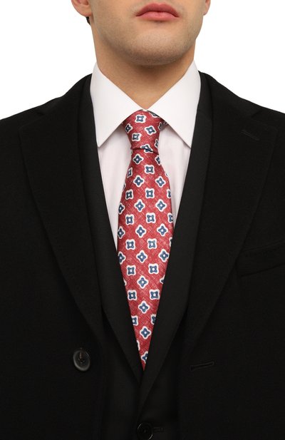 Шелковый галстук KITON красного цвета по цене 28050 руб., арт. UCRVKLC01I39, фото 2 Шелковый галстук KITON, арт. UCRVKLC01I39, фото 2