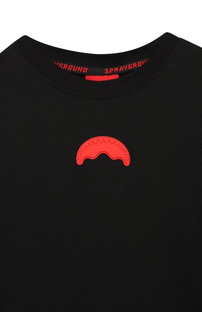 Хлопковая футболка SPRAYGROUND черного цвета по цене 8745 руб., арт. SPY1508BLK/T0UCH 0F RED REGULAR T-SHIRT BLK, фото 3 Хлопковая футболка SPRAYGROUND, арт. SPY1508BLK/T0UCH 0F RED REGULAR T-SHIRT BLK, фото 3
