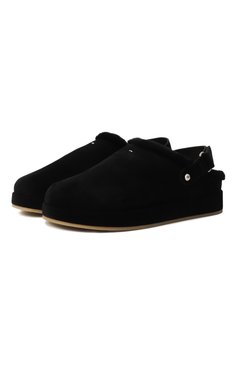 Мужские замшевые сабо GIUSEPPE ZANOTTI DESIGN черного цвета, арт. RU40033 | Фото 1 (Нос: Не проставлено; Материал сплава: Проставлено; Материал внешний: Замша, Натуральная кожа; Материал утеплителя: Натуральный мех)