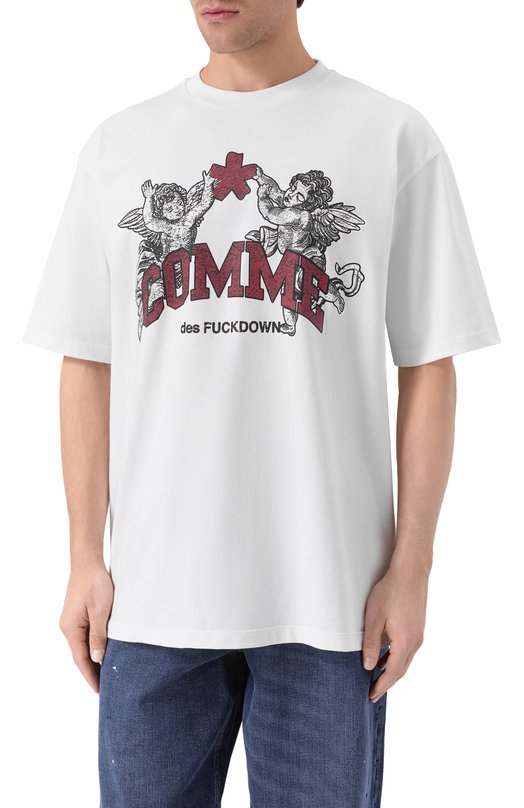 Хлопковая футболка Comme des Fuckdown CFABM01827 Белый  CFABM01827 Фото 3