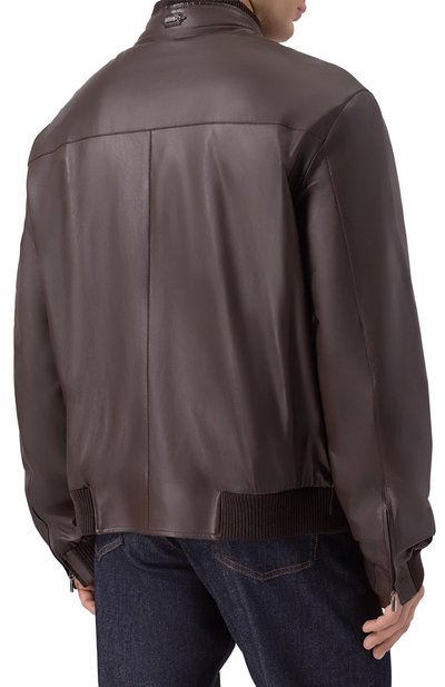 Кожаный бомбер с отделкой из кожи аллигатора ZILLI, арт. AR0NH3M1972VPIP00_001, фото 4